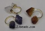 NGR107 13*18mm - 15*20mm faceted nuggets mixed quartz rings