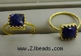 NGR1075 8*8mm square lapis lazuli gemstone rings wholesale