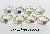 NGR1113 8mm square  mixed gemstone rings wholesale