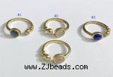 NGR1118 8mm coin  mixed gemstone rings wholesale