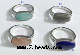 NGR1123 8*16mm oval mixed gemstone rings wholesale