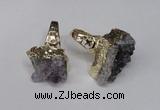 NGR113 18*35mm - 22*40mm faceted nuggets druzy amethyst rings