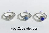 NGR1130 14*17mm flat round mixed gemstone rings wholesale