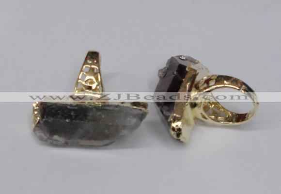 NGR116 15*35mm - 18*40mm faceted nuggets smoky quartz rings