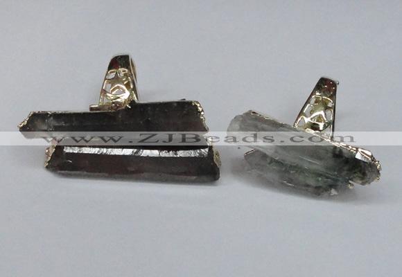 NGR121 12*35mm - 15*40mm faceted nuggets mixed quartz rings