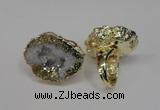 NGR125 30*40mm - 35*45mm freeform plated druzy quartz rings