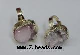 NGR130 18*25mm - 20*25mm freeform plated druzy quartz rings