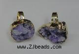 NGR131 18*25mm - 20*25mm freeform plated druzy quartz rings