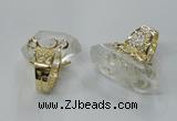 NGR139 18*30mm - 15*40mm faceted nuggets white crystal rings