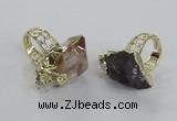 NGR145 18*25mm - 22*30mm faceted nuggets mixed quartz rings