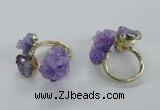 NGR150 8*10mm - 15*20mm nuggets druzy quartz rings wholesale