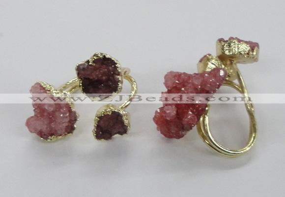NGR151 8*10mm - 15*20mm nuggets druzy quartz rings wholesale