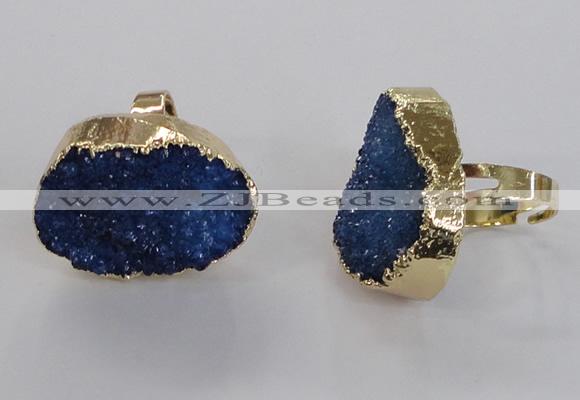 NGR156 22*30mm - 25*30mm freeform druzy agate rings wholesale