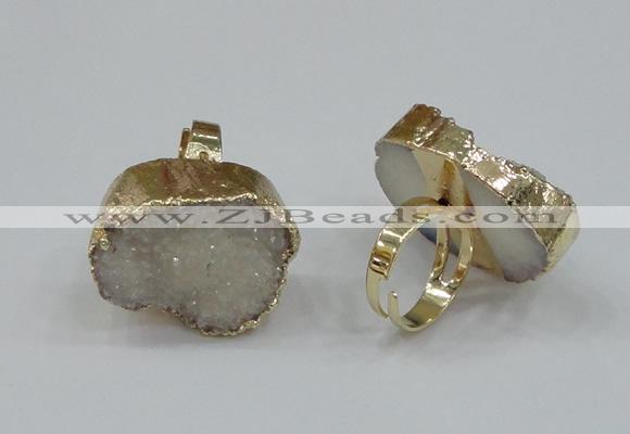 NGR158 22*30mm - 25*30mm freeform druzy agate rings wholesale