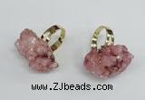 NGR16 18*25mm - 25*30mm nuggets plated druzy quartz rings