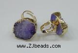 NGR160 22*30mm - 25*30mm freeform druzy agate rings wholesale