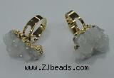 NGR17 18*25mm - 25*30mm nuggets plated druzy quartz rings