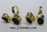 NGR192 10*14mm - 15*20mm oval druzy agate gemstone rings