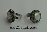 NGR2001 25*25mm flower pearl rings wholesale