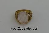 NGR2041 10*15mm faceted oval rose quartz gemstone rings