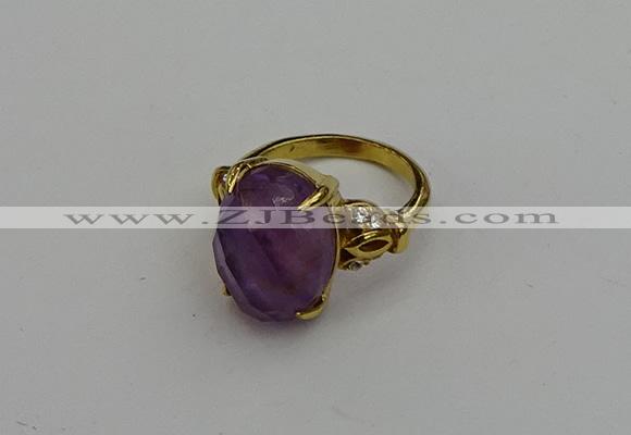NGR2082 10*15mm faceted oval amethyst gemstone rings wholesale