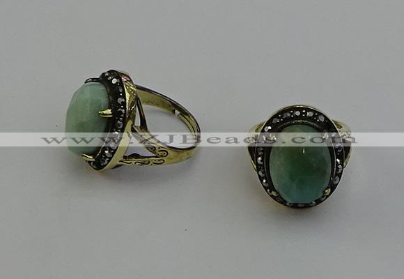 NGR2108 10*15mm faceted oval amazonite gemstone rings wholesale