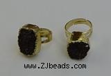 NGR2123 12*16mm - 15*20mm freeform druzy agate gemstone rings