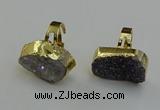 NGR2125 20*25mm - 25*30mm freeform plated druzy agate rings