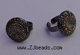 NGR2153 20mm - 22mm coin plated druzy agate gemstone rings