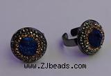 NGR2159 20mm - 22mm coin plated druzy agate gemstone rings