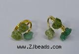 NGR216 5*8mm - 6*10mm freeform druzy agate & peridot rings wholesale