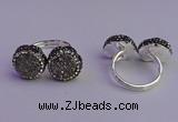 NGR2172 12mm - 14mm coin plated druzy agate rings wholesale