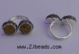 NGR2175 12mm - 14mm coin plated druzy agate rings wholesale