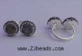 NGR2177 12mm - 14mm coin plated druzy agate rings wholesale