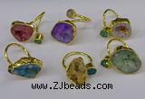 NGR219 8*9mm - 20*25mm freeform druzy agate gemstone rings