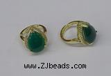 NGR256 13*18mm teardrop agate gemstone rings wholesale