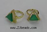 NGR275 14*14mm triangle agate gemstone rings wholesale