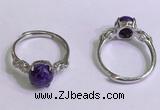 NGR3000 925 sterling silver with 8mm flat  round charoite rings