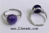 NGR3007 925 sterling silver with 12mm flat  round charoite rings