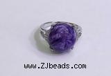 NGR3010 925 sterling silver with 14mm flat  round charoite rings