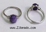 NGR3016 925 sterling silver with 8*10mm oval charoite rings