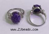 NGR3022 925 sterling silver with 10*12mm oval charoite rings