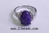 NGR3033 925 sterling silver with 10*14mm oval charoite rings