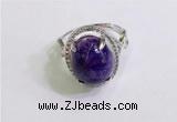 NGR3037 925 sterling silver with 12*14mm oval charoite rings