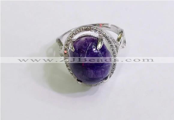 NGR3037 925 sterling silver with 12*14mm oval charoite rings