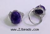 NGR3042 925 sterling silver with 12*16mm oval charoite rings