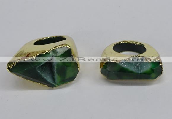 NGR307 25*40mm - 30*35mm freeform druzy agate gemstone rings