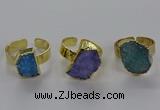 NGR315 10*14mm - 13*18mm freeform druzy agate gemstone rings