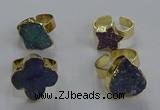 NGR323 10*14mm - 18*20mm freeform druzy agate gemstone rings