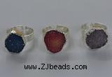 NGR327 16*18mm - 18*20mm freeform druzy agate gemstone rings